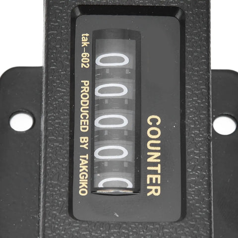 Close-up of a 5 Digit Mechanical Tally Counter With Resettable Manual Pull Stroke 0 To 99999 Glass Mirror Surface Durable Clear Readout