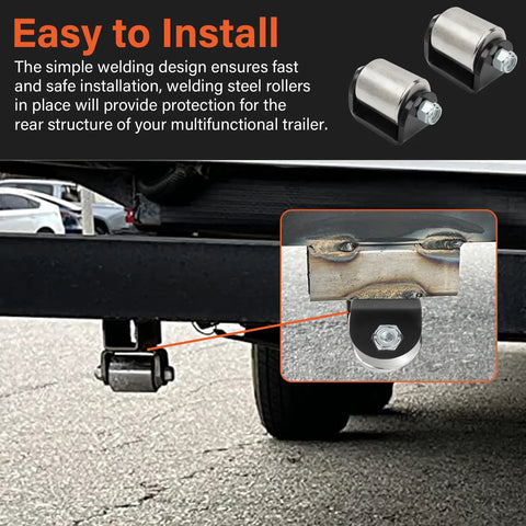 Heavy Duty Weld On Steel Micro Rollers For RV Trailers And Motorhomes 2 Inch Ball Bearing Design Weld On Casters installation