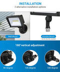 Two Pack 34W Outdoor LED Flood Lights With 3200 Lumens 5000K Brightness IP65 Waterproof Knuckle Mount Halogen Equivalent 400W