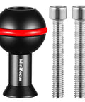 One Inch Ball Head Adapter With M6 And One Quarter Inch Threaded Studs Aluminum Alloy Rock Solid Fixed Ballhead Mount