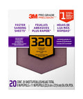 Pro Grade No Slip Sandpaper Sheet 9 By 11 Inch 320 Grit For Woodworking And Finishing Durable Aluminum Oxide Paper For Dry Sanding