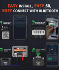 12V Car Battery Tester With Bluetooth For Lead Acid And Lithium Batteries BM200 US Battery Monitor Voltage Cranking And Charging System Tests Real Time Trip Records And Abnormal Alarm Easy Setup, app pairing guide