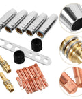 All In One Welding Nozzle Tips Kit With Contact Tips Protectors Connectors Insulation Caps And Wrench for MIG and TIG tools