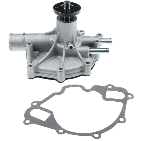 Engine Water Pump with Gasket Drop In Ready Direct Fit For Ford Mustang 1986-1992 side view aluminum housing