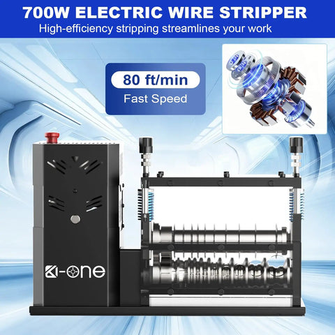 Automatic Wire Stripper Machine For Copper Wire 0.06-1.6 Inch, 700W High Speed Electric Stripper With 11 Channels And 10 Blades