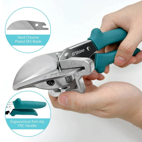 Multi Angle Miter Shears For Angular Cutting And Molding Crafting Shoe Molding Cutter Tool in hand, hard chrome SK5 steel blade