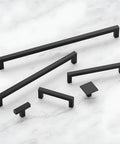 Solid Core Kitchen Cabinet Pulls And Handles In Matte Black From Skylight Collection 12 Inch Hole Center Heavy Duty Metal Cabinet Hardware