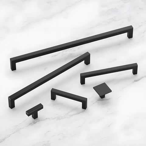 Solid Core Kitchen Cabinet Pulls And Handles In Matte Black From Skylight Collection 12 Inch Hole Center Heavy Duty Metal Cabinet Hardware