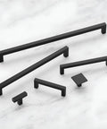 Solid Core Cabinet Pulls 12 Inch Hole Center 5 Pack Matte Black Top Shelf Luxury Cabinet Handles For Doors And Dresser Drawers