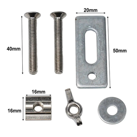 4-Pack M6 T-Track Hold Down Clamps That Grit Your Wood For 3018 Series Cnc Router Machines With Zinc Alloy Durability To Secure Workpieces Up To 30mm Thick During Milling Or Drilling Jobs Without Any Wobble, showing screws and clamps.