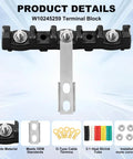 Electric Range Terminal Block W10245259 0306379 Compatible With Whirlpool Models Includes Heat Shrink Tube Kit Ten Pieces