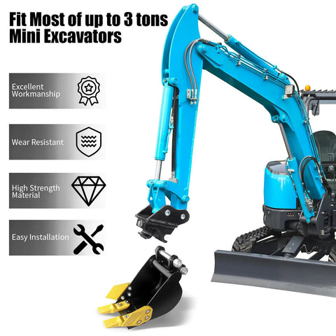Universal Quick Change Mini Excavator Attachment Connector for Small Diggers on a mini excavator arm