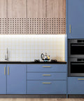 Modern kitchen with blue cabinets featuring Gold Brushed Brass Cabinet Pulls 8 Inch Center With 20 Pack Kitchen Cabinet Handles.