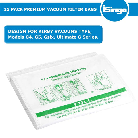 15 Plus 5 Pack Vacuum Bags And Belts For Kirby Vacs Universal Cloth Bags Fit Sentria All Generations F Style And Twist Style