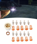 Keenso 23PC Plasma Cutter Torch Consumables Kit With Durable Brass Nozzles And Electrodes for quick replacement and heavy duty cutting.