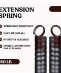 Heavy Duty Residential Garage Door Extension Springs 2-Pack 160 Lb Capacity Brown, Easy Install, Built Tough for Home Garages
