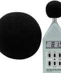 Replacement Wind Screen For Digital Sound Meters That Keeps Gusts From Messing With Readings Durable Shield Easy Snap On Fit For Most Models Ideal Wind Noise Reduction For Accurate Noise Measurements black foam cover shown on sound level meter