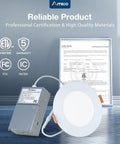 16 Pack 4 Inch Ultra Thin LED Recessed Ceiling Light With Junction Box 5 CCT Selectable certifications and warranty info
