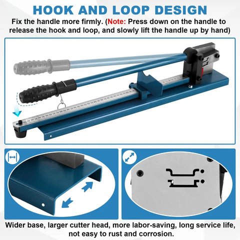 Heavy Duty Pro Grade DIN Rail Cutter With Built In Ruler For Cutting Steel And Aluminum Rails Double Hole Design Anti Slip Handle Precise 35mm Wide