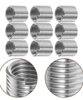10pcs Stainless Steel Threaded Sleeve Inserts Kit M8 for repairing damaged threads, helicoil style, close-up details shown