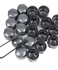Audi Lug Nut Covers And Wheel Center Caps Kit With Tire Screw Caps 24 Piece Set Plus Disassembly Tool Grey Protects Rims From Rust And Dust Fits Audi A1 A3 A4 A5 A6 A7 A8 Q2 Q3 Q5 Q7 S5 TT