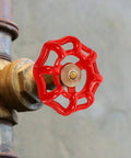 Red spigot wheel from Five Pack Handwheel Replacement Kit For Half Inch Metal Gate Valve Handle With Red Spigot Wheel For Outdoor Faucets Hose Bibs Industrial Use Heavy Duty Durable Iron Construction