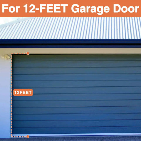 2 Pack 13.5 Foot Garage Door Cable Kit For 12 Foot Tall Doors With 1/8 Inch 304 Stainless Steel Wire 7x7 Construction Safety Cable