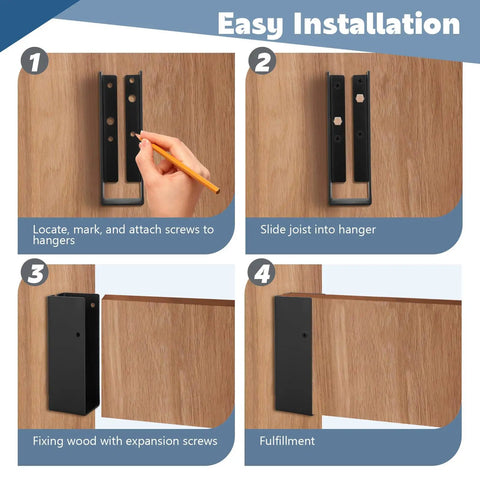 Concealed 2x6 Joist Hangers Heavy Duty Steel Brackets Black Powder Coated For Beams Swings Floor Decks And Ceiling Trusses Tough As Nails For Outdoor And Indoor Timber Frame Projects