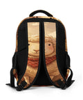 Plaid Bandana Farm Sheep Print Unisex Backpack With Large Capacity showing back view with padded straps and sheep design