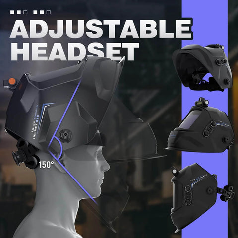 Pro Grade Auto Darkening Welding Helmet With Light Large 3.94 By 3.66 Inch View Four Arc Sensors True Color Optics side view