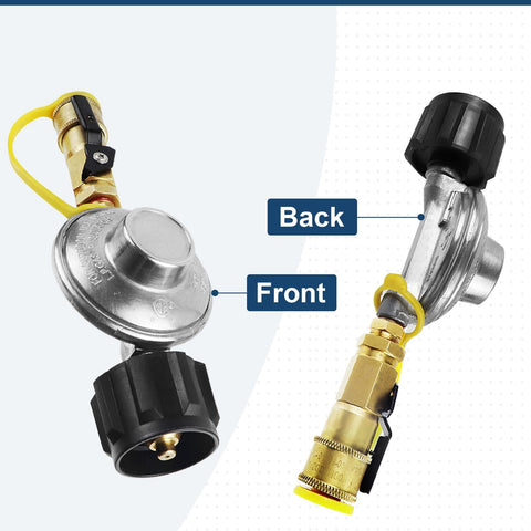 Propane Quick Connect Adapter One Quarter Inch For Grills And RVs Easy Connect Fittings To Link Five To Fifty Pound Tanks Durable Brass Regulator With Safe Auto Shutoff Great For Heaters And Outdoor Grills