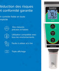 Waterproof Pocket pH Tester 30 With Wide pH Range From Minus One To Fifteen And Temperature Range From 0 To 50 Celsius Compact Handheld Meter For Home Lab Aquarium Hydroponics Field Use Easy Read Display, front view