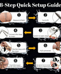 DIY Permanent Bracelet Kit With Ring Shaped Clasp For Couples And Friends Create A Bond With This All In One Tool Set Including Unlocking Tool Golden Clamp And Black Pliers Ideal Gift For Anniversaries Mothers Day And Birthdays Black And Gold 8-step setup guide illustration