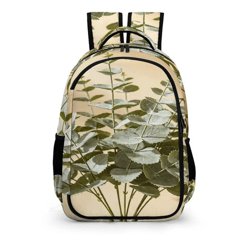 Soft Shadow Neutral Plant Print Unisex Backpack Large Capacity For Everyday Carry Durable Polyester Daypack