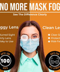 Care Touch anti-fog lens wipes for glasses, 100 individually wrapped; foggy vs clear lens side-by-side demo