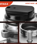Close-up of rear wheel bearing and hub assembly for Nissan Rogue Rogue Sport and Qashqai 5 lug FWD, showing metal finish and components