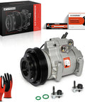 Premium Grade AC Compressor With Clutch Drop In Fix Compatible With Acura Mdx And Honda Pilot Replaces A10HF20 in packaging with instructions.
