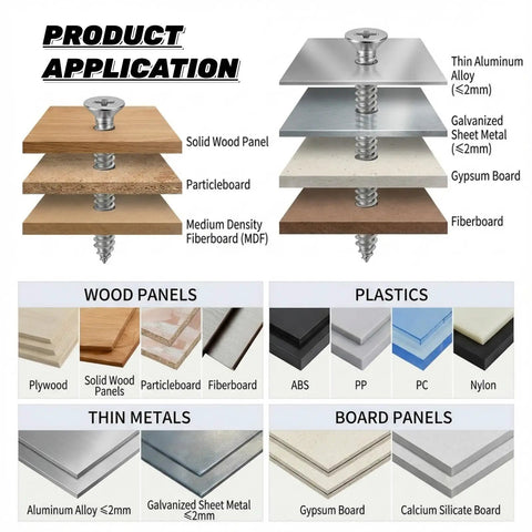 Rock Solid Hundred Pack Of Number 4 Flat Head Phillips Self Tapping Screws crafted from corrosion resistant 304 stainless steel for heavy duty sheet metal work and wood projects applied to various materials.