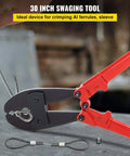 Heavy Duty Wire Rope Crimping Tool with 30 Inch Long Handle crimping copper sleeve, swager for 5/32, 1/4, 5/16 inch sleeves