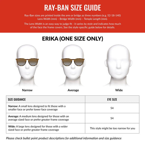 Size guide for Erika Round Sunglasses Unisex Rubber Black Frame With Light Grey Gradient Lenses 54 Millimeter Size Lightweight