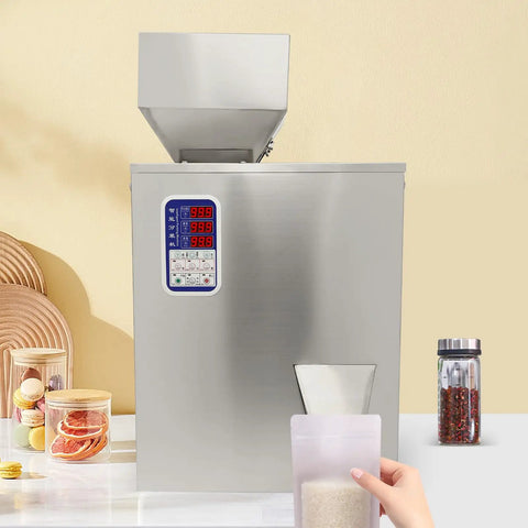 Automatic Granule Filling Machine Features Stainless Steel Housing for Hella Precise Digital Weighing Up To Five Hundred Grams.