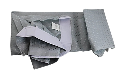 Diamond Mosaic Fabric Sink Skirt 56 Inch Wide By 32 Inch Long Polyester Under Sink Storage With Waterproof Protection Gray Platinum Silver Color Diamond Print Bathroom Decor Must Have folded fabric close-up