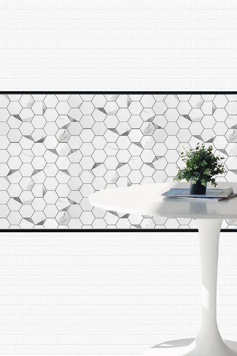 Peel And Stick Backsplash Tile Edge Trim 10 Ft Self Adhesive Corner Liner In Black PVC Trim For No Fuss Easy DIY Install on hex tile