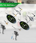 Installation steps for Nine Inch Twenty Tooth Manganese Steel Brush Cutter Blades For Weed Eater String Trimmers Arbor Fits One Inch Shaft 25mm Heavy Duty Replacement Blades For Yard Work.