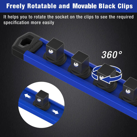 Heavy Duty Magnetic Socket Organizer Tray With Rock Solid Aluminum Frame And Quarter Inch Drive Rail Designed To Keep Your Daily Drivers Locked Up For Smooth Shop Operations