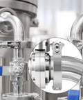 TAISHER 2-piece stainless steel tri-clamp 45-degree elbow fittings with ferrule flanges and four silicone gaskets