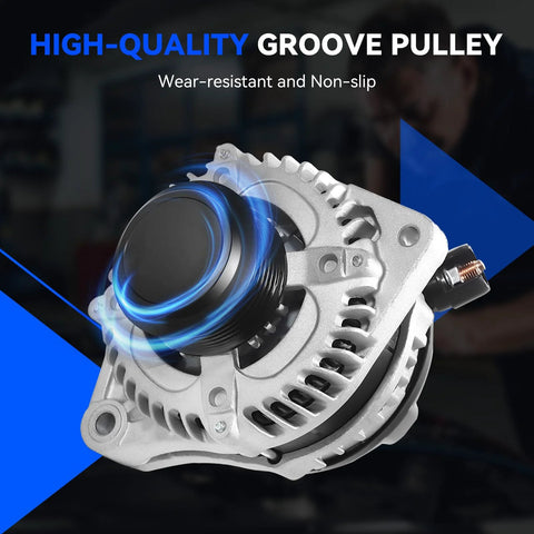High Output 130 Amp Alternator Replacement For Odyssey Pilot And Ridgeline 2011 To 2014 Models CNC machined groove pulley