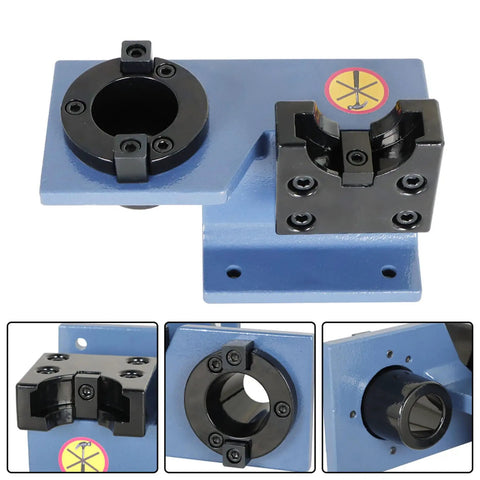 Universal CNC Tool Holder Tightening Fixture For Worktable Lightweight Compact Clamp For Horizontal And Vertical Tooling Rock Solid Tooling Jig That Fits Workbenches And Tool Carts Easy Setup And Steady Clamping, blue metal clamp