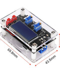 Buck Boost Voltage Regulator Module With USB Port And LCD Display Converts 6 To 30V DC In To 0.5 To 30V DC Out Adjustable 5V 12V 24V 4A Max 60W Power Supply DIY Friendly Step Up Down Board For Projects with dimensions shown