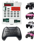 12V CSR-12T-1B 2.4G Remote Control Box for Power Wheels Jeep Ride On Toys with black controller and ride-on truck images